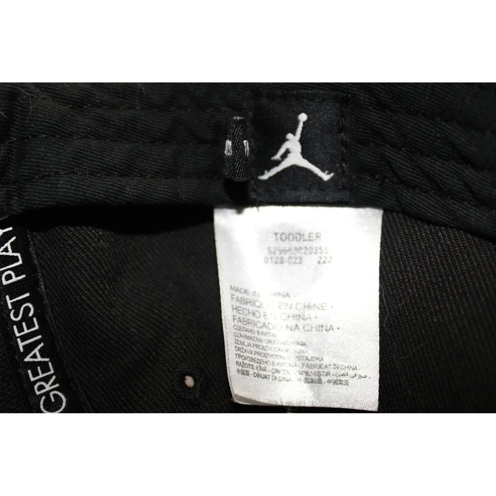 Jordan Toddler Black Snapback Hat Jumpman Logo Flat Brim Cap 525663-023